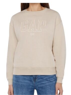 Gap Women's Logo Crewneck Sweatshirt, Cream, XX-Large
